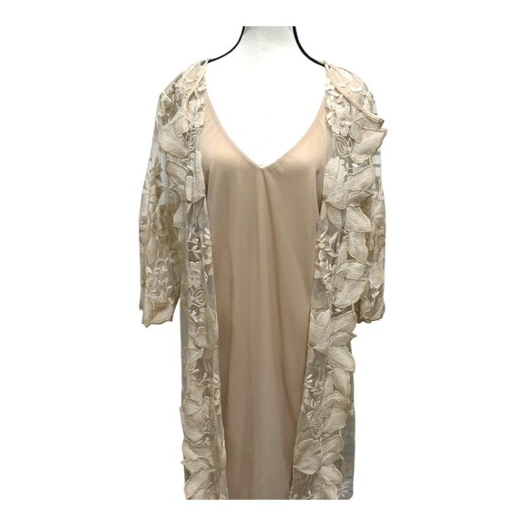 Alex Evenings Elegant Floral Embroidered Mesh Dress 16W - Picture 5 of 8